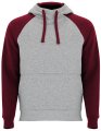 Heren Hoodie Badet Roly SU1058 grijs-garmet rood